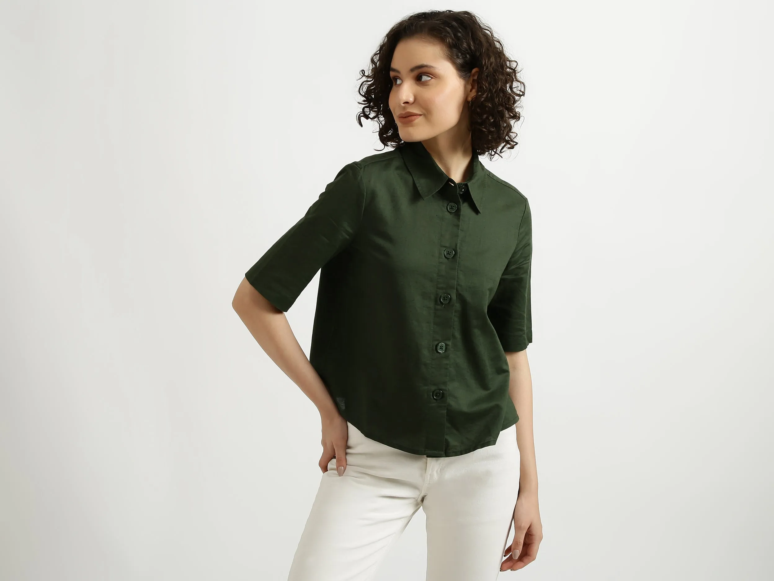 Green Linen Shirt