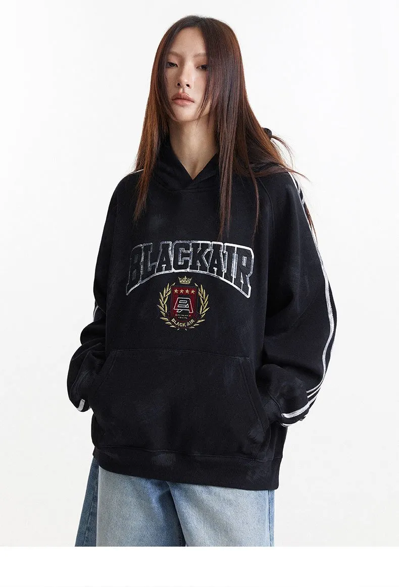 Hand-painted Washed Old Waste Soil Wind 360g Heavy Retro Street Loose Hooded Vests For Men And Women