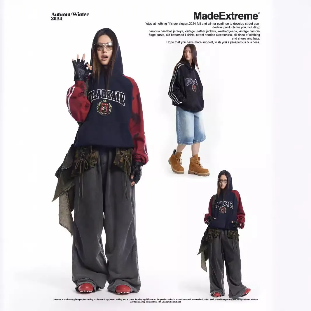 Hand-painted Washed Old Waste Soil Wind 360g Heavy Retro Street Loose Hooded Vests For Men And Women
