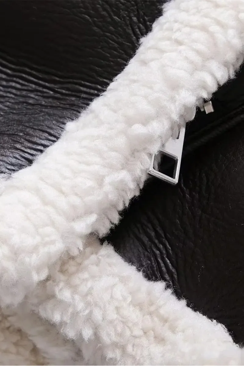 HCR1176 Cozy Cropped Shearling Jacket Outerwear