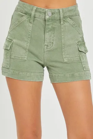HIGH RISE SIDE CARGO POCKET SHORTS
