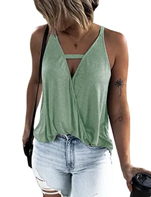 Hilltichu Choker Wrap Tank Top, Mint