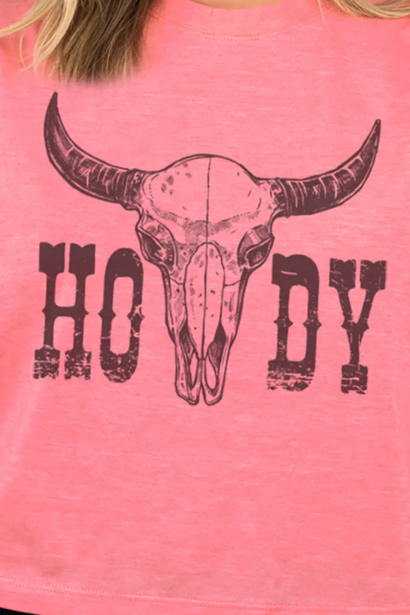 Howdy Steer Women's Soft-Tek Blend Crop T-Shirt