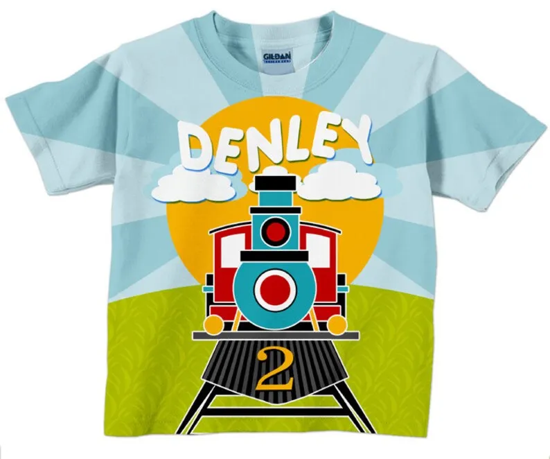 HPSP Shirt, Custom Birthday Shirt, Boys Cute Tracter, Race Car, Train T-Shirt, Personalized Birthday Number, Steam Engine Shirt, Top