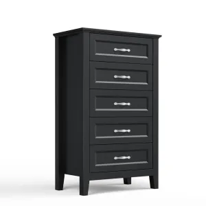 Humphrey 5 Drawer 27.5" W Chest Laurel Foundry Modern Farmhouse® Color: Black