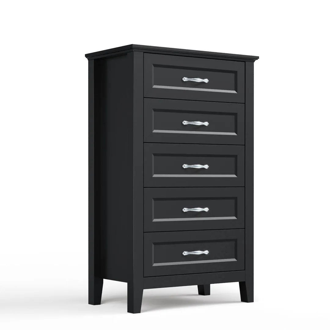 Humphrey 5 Drawer 27.5" W Chest Laurel Foundry Modern Farmhouse® Color: Black