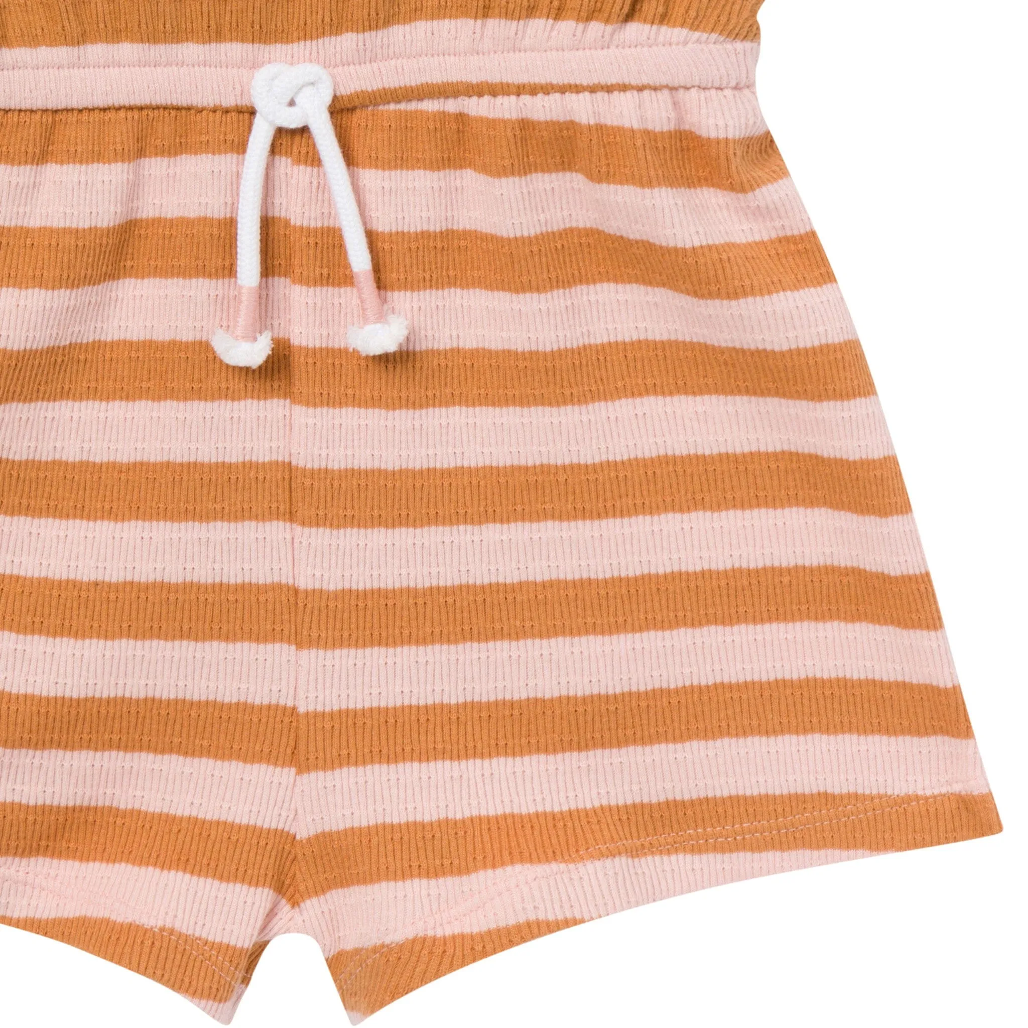 Infant & Toddler Girls Rose Stripe Flutter Sleeve Romper