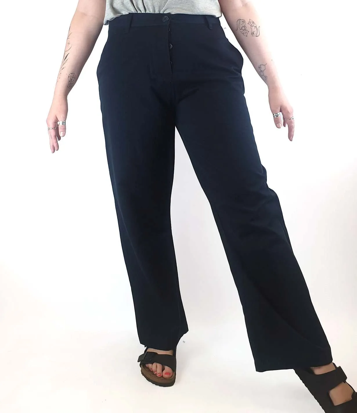 Jac   Jack navy wide leg pants fits size 12-14