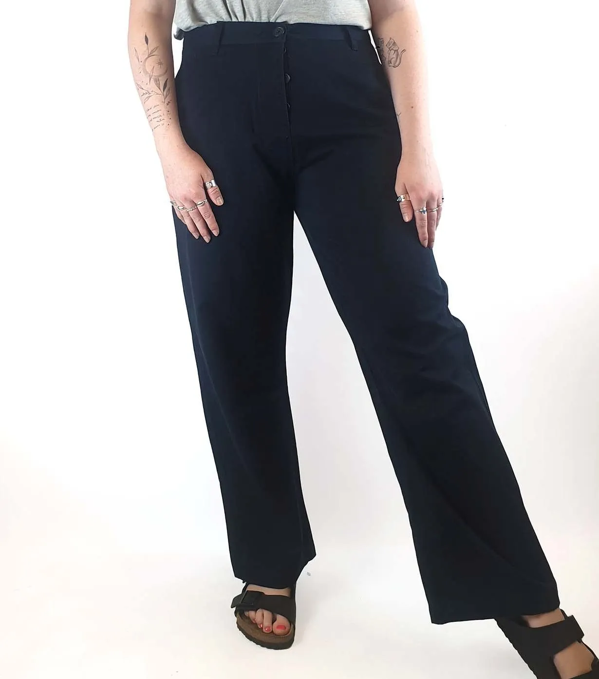 Jac   Jack navy wide leg pants fits size 12-14