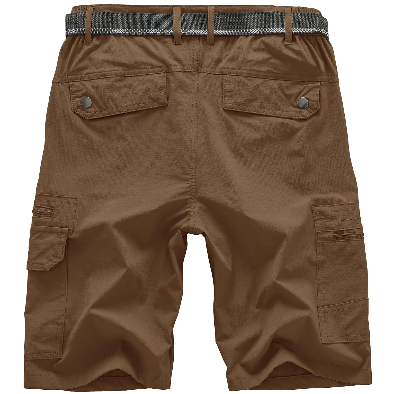 Jessie Kidden Mens Outdoor Casual Expandable Waist Lightweight Water Resistant Quick Dry Fishing Hiking Shorts (6222 Coffee 29)