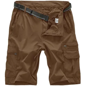 Jessie Kidden Mens Outdoor Casual Expandable Waist Lightweight Water Resistant Quick Dry Fishing Hiking Shorts (6222 Coffee 29)