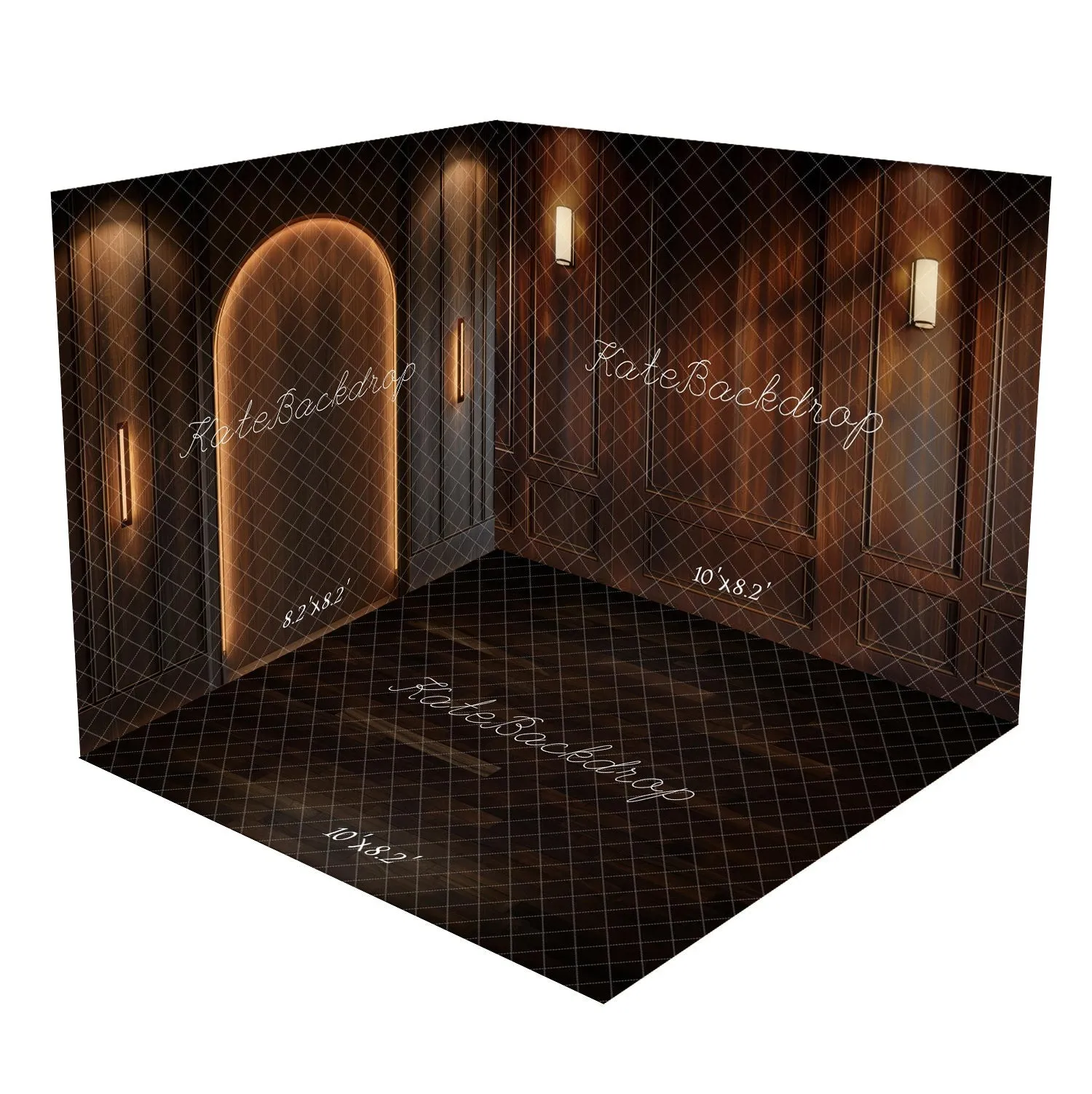 Kate Brown Boudoir Wood Wall with Light Outline Room Set