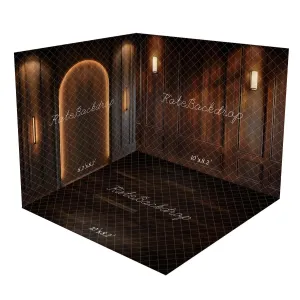 Kate Brown Boudoir Wood Wall with Light Outline Room Set