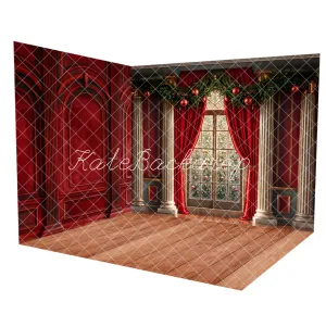 Kate Christmas Arched Window Red Retro Wall Room Set