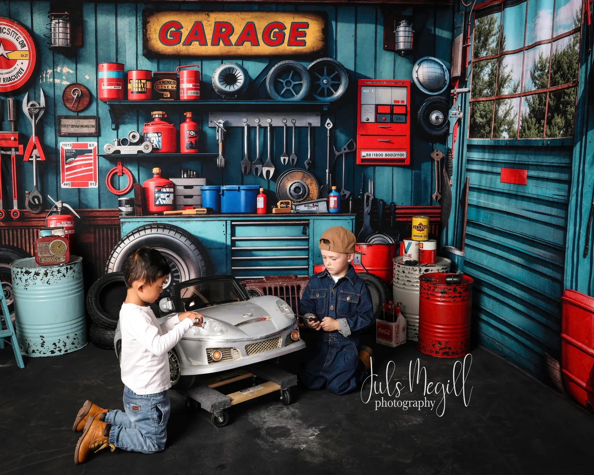 Kate Ink Blue Garage Tools Holder Room Set