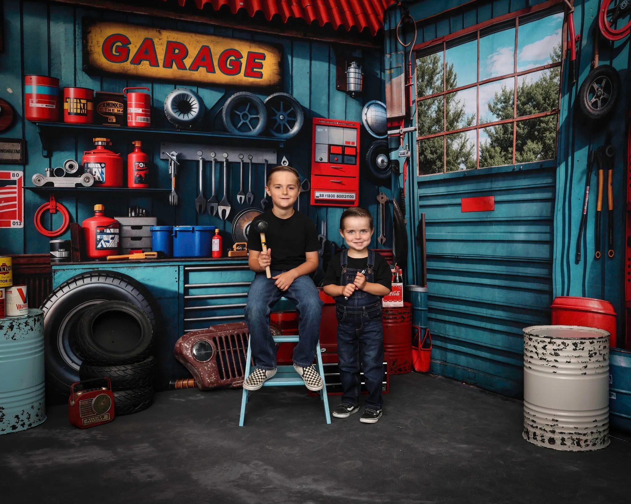 Kate Ink Blue Garage Tools Holder Room Set
