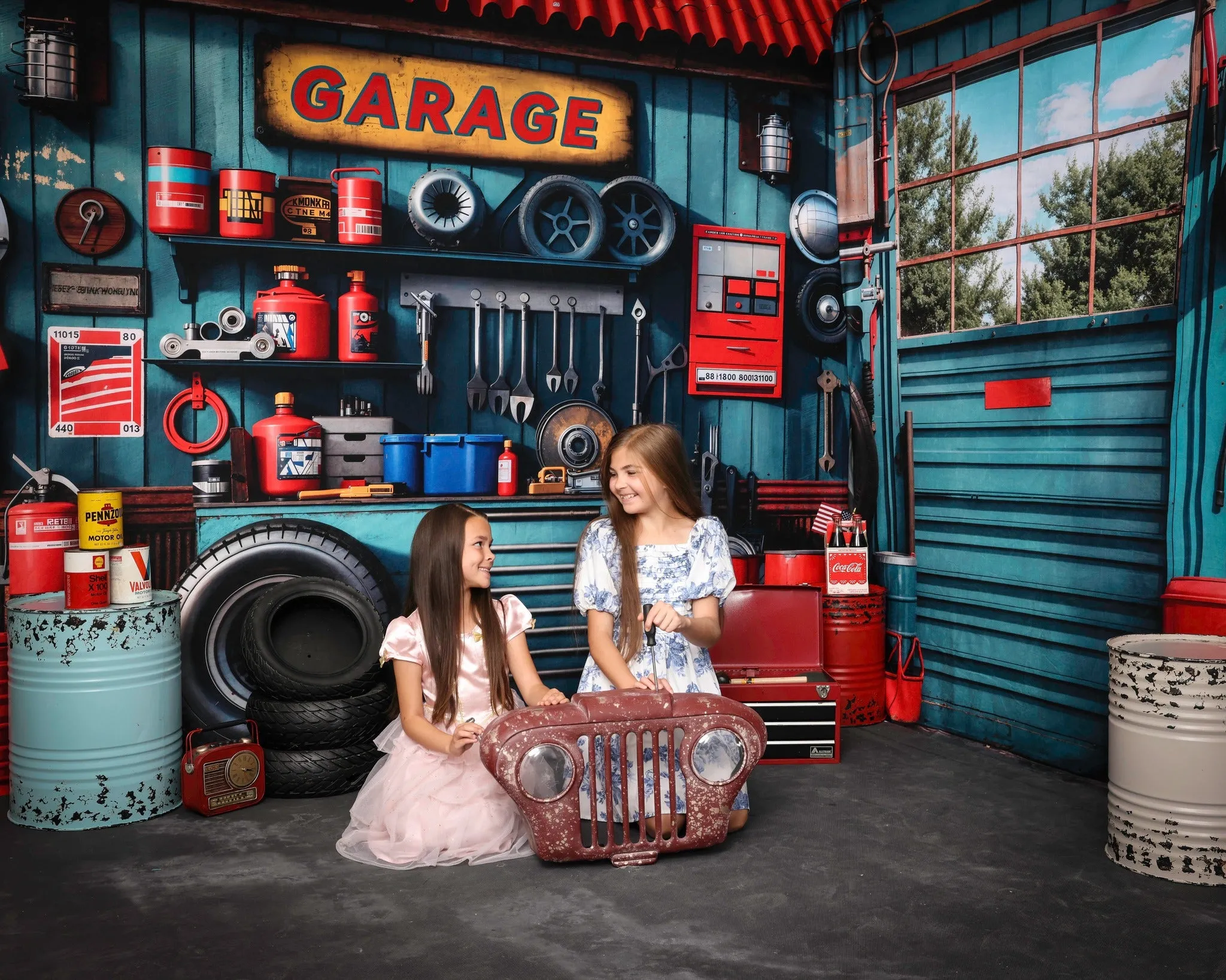 Kate Ink Blue Garage Tools Holder Room Set