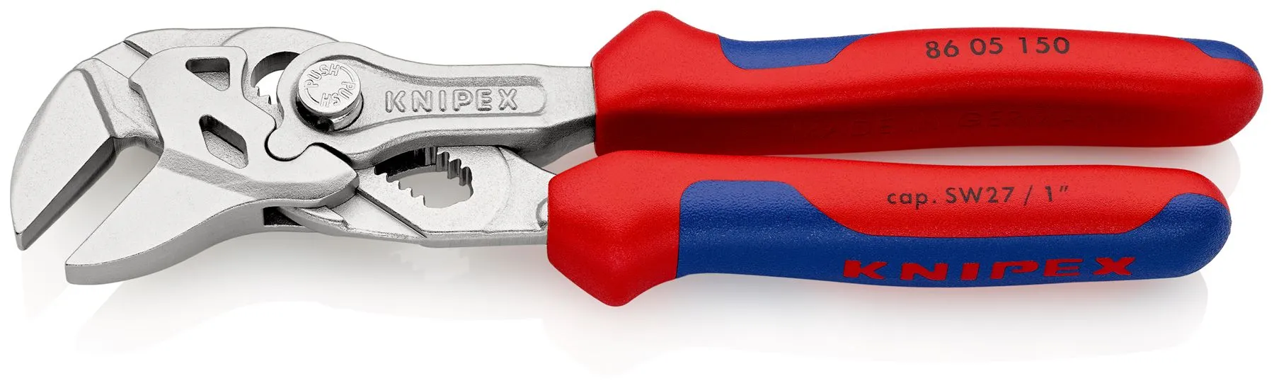 KNIPEX Pliers Wrench Slip Joint Plier 150mm Chrome Multi Component Grips 86 05 150 SB