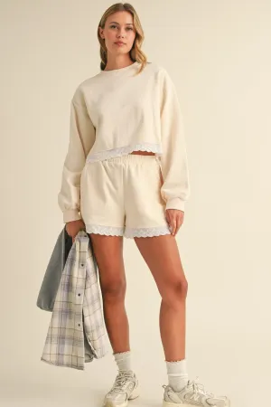 Lace Trim Lounge Set: Relaxed Comfort