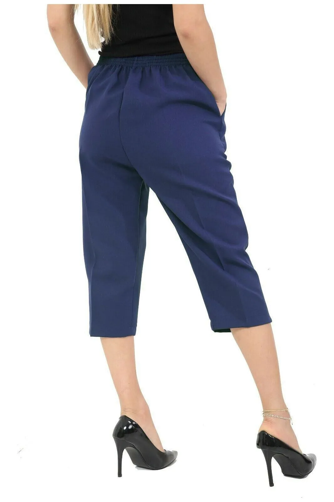 Ladies 3/4 Elasticated Trouser Shorts
