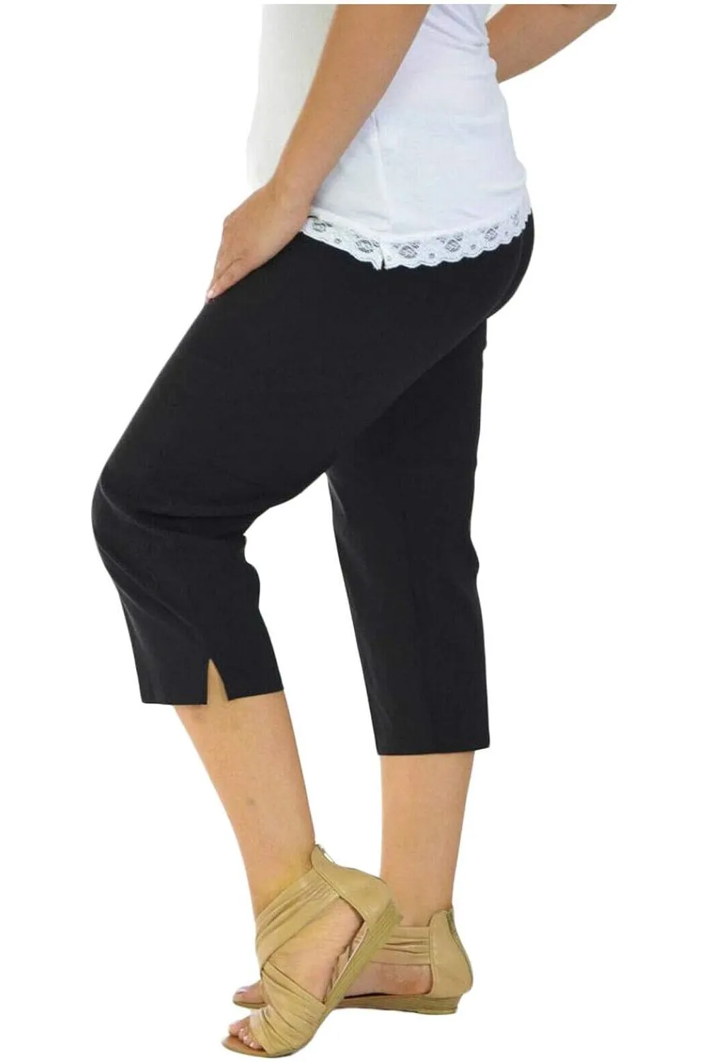 Ladies 3/4 Elasticated Trouser Shorts