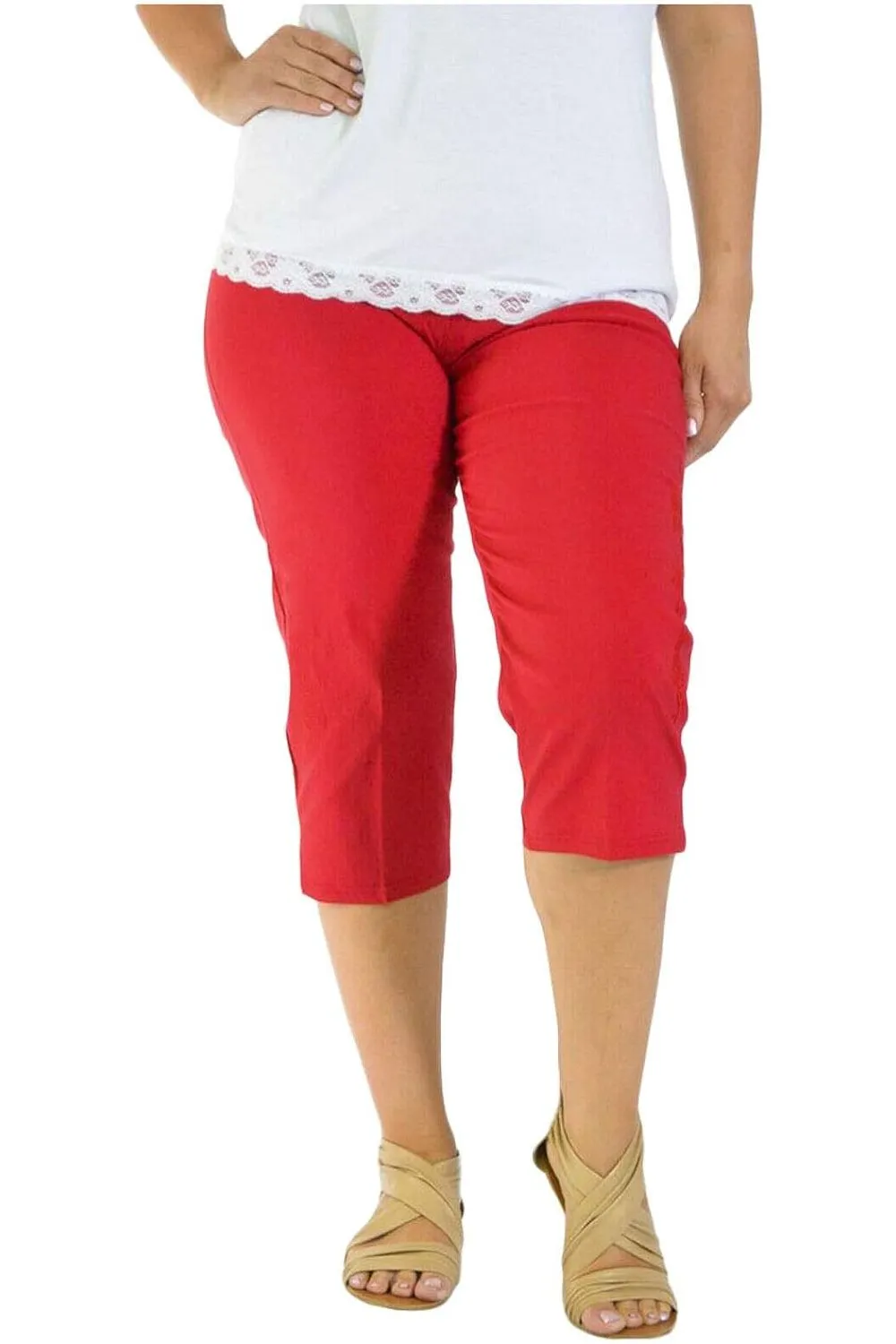 Ladies 3/4 Elasticated Trouser Shorts