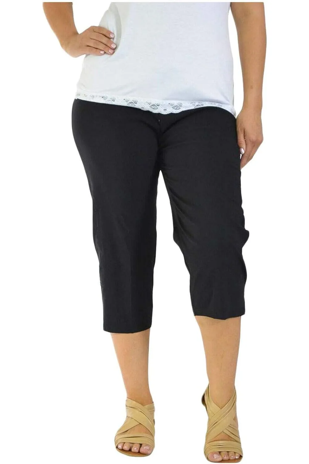 Ladies 3/4 Elasticated Trouser Shorts