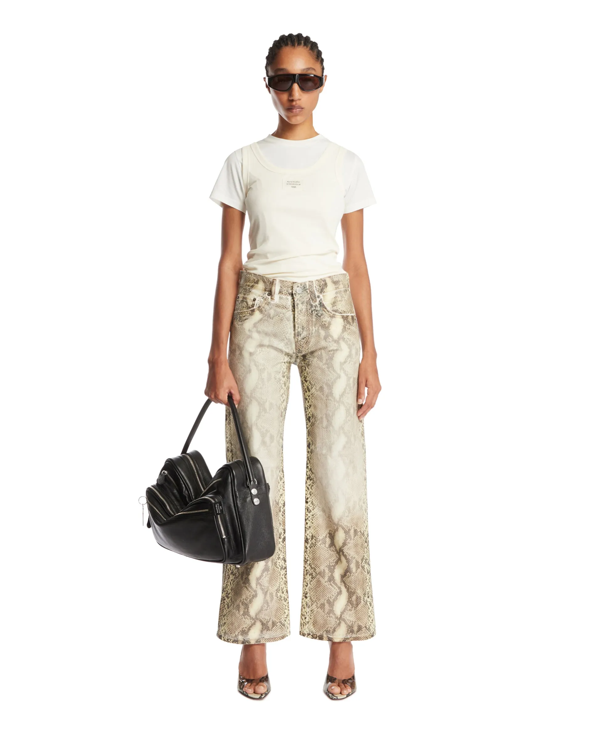 Layered Top In Con Logo Bianco