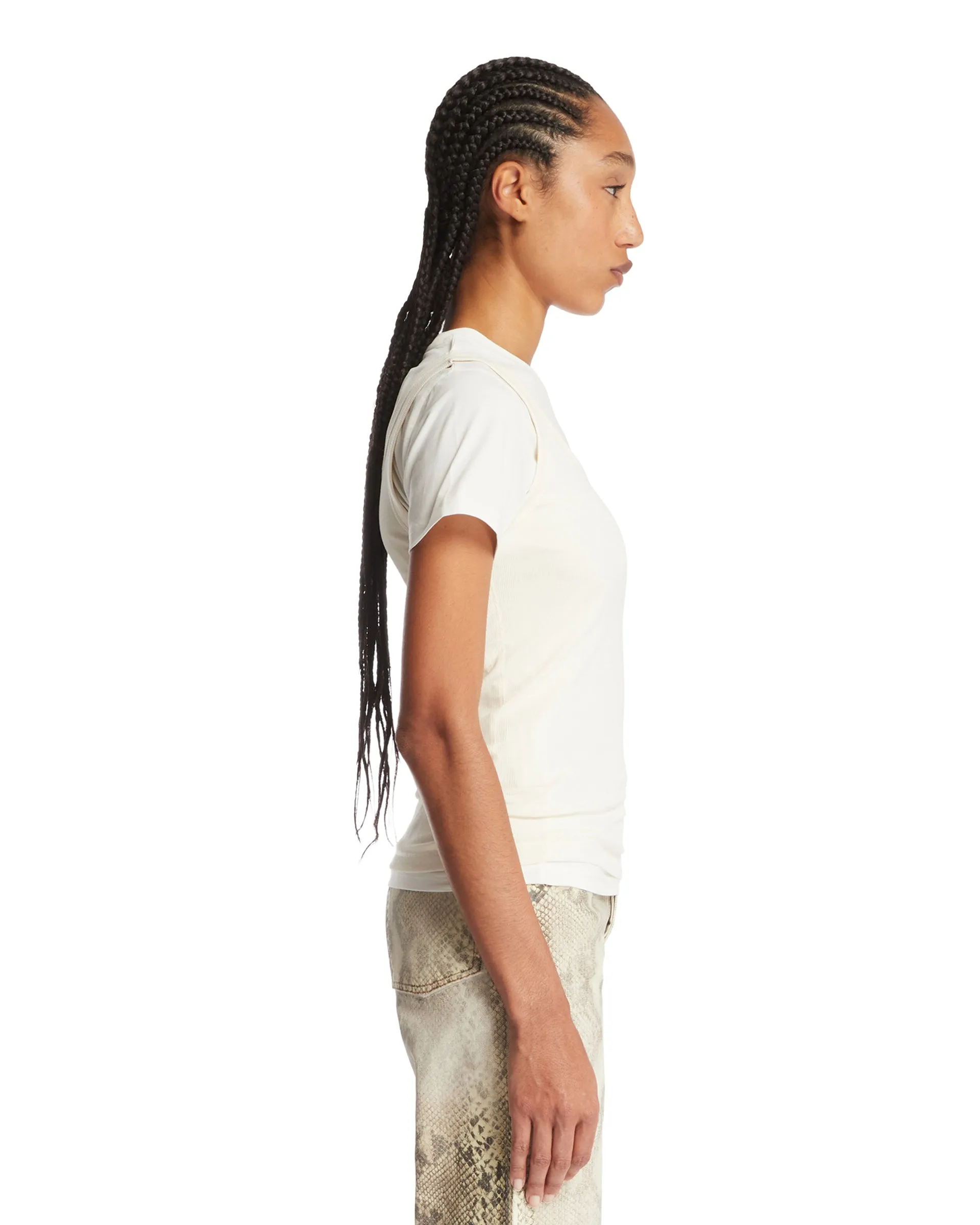 Layered Top In Con Logo Bianco