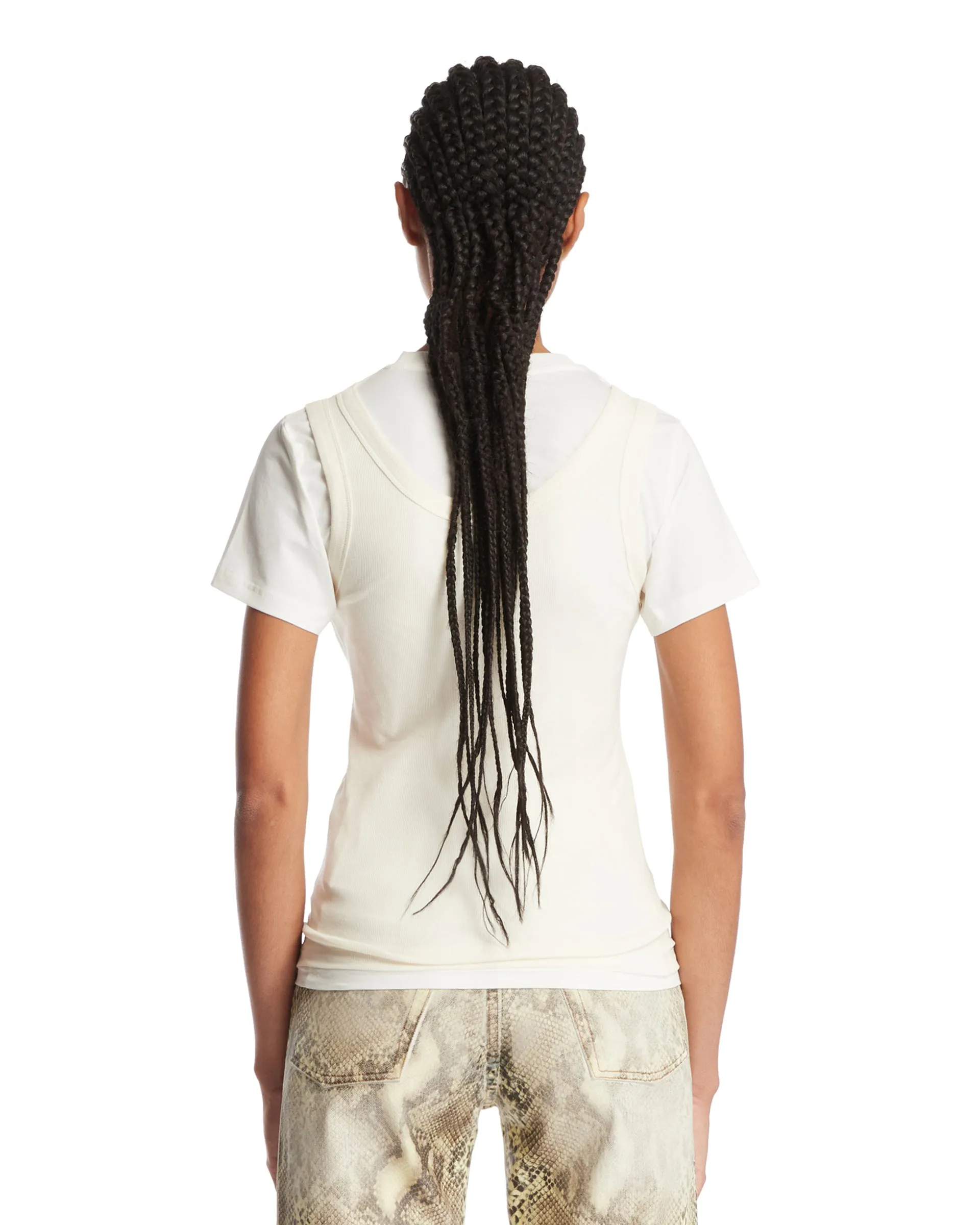 Layered Top In Con Logo Bianco