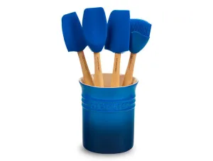 Le Creuset- 5-piece Silicone Utensil Set with Crock - Marseille