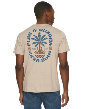 LEAFY PRINT PALM TREE PERFORMANCE TEE