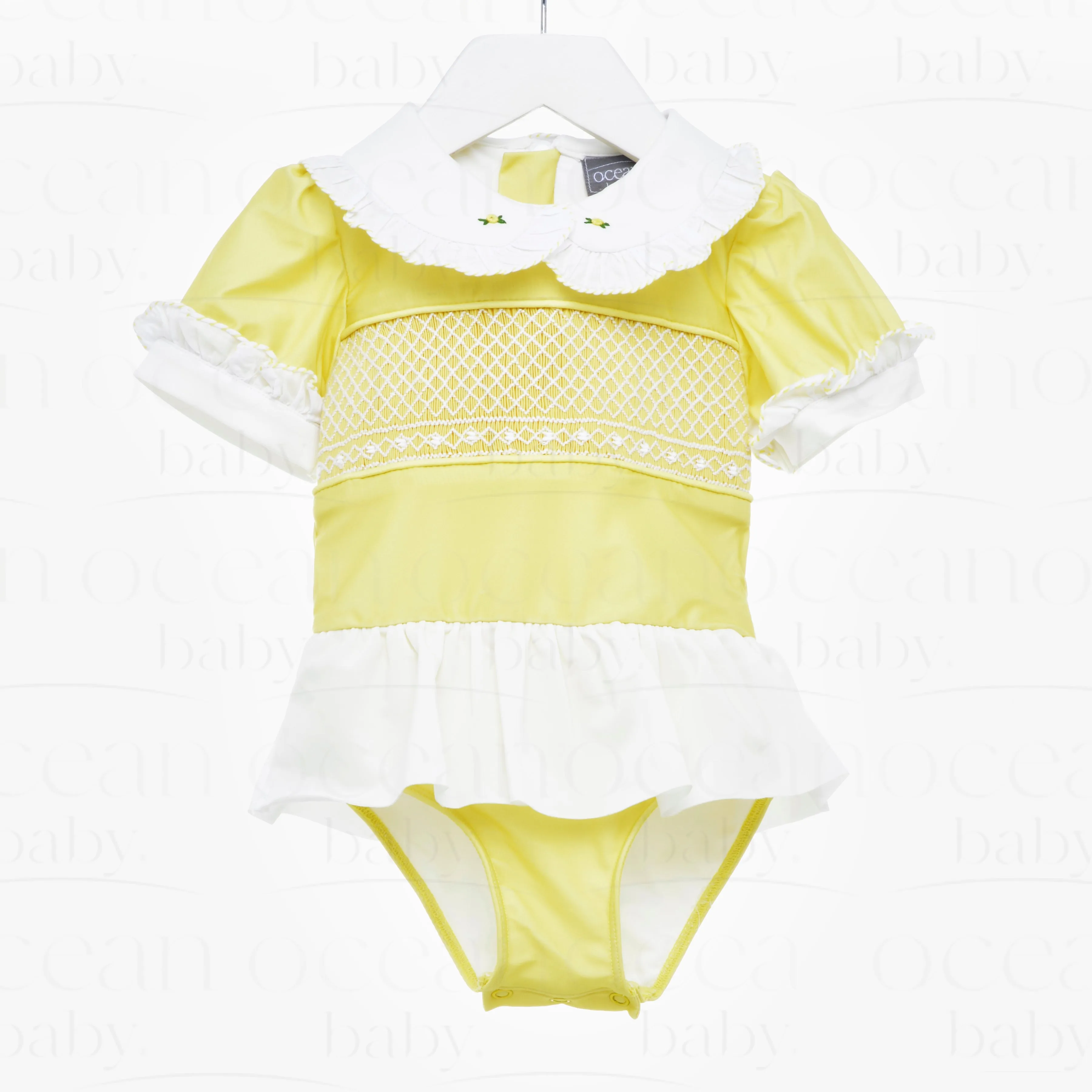 Limonati Sea-2-Shore Smocked Girls Swimsuit with Poppers - SPF Protected (6M-6Yrs)
