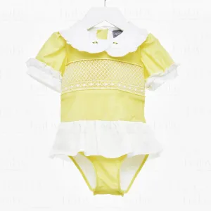 Limonati Sea-2-Shore Smocked Girls Swimsuit with Poppers - SPF Protected (6M-6Yrs)