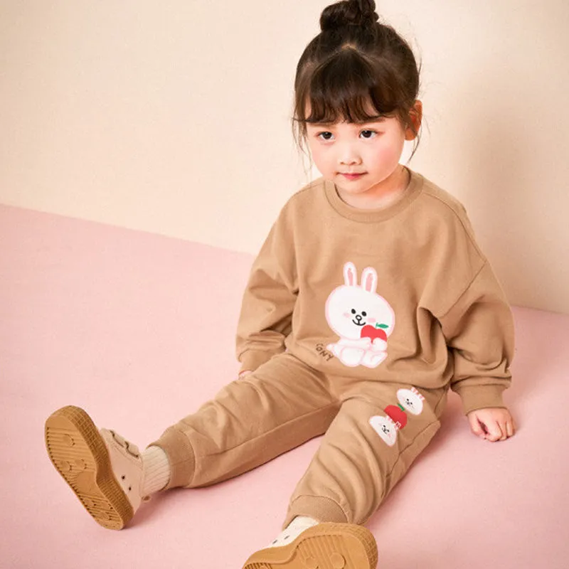 Line Friends Beige Cony Apple Top & Bottom Set 2311MO15