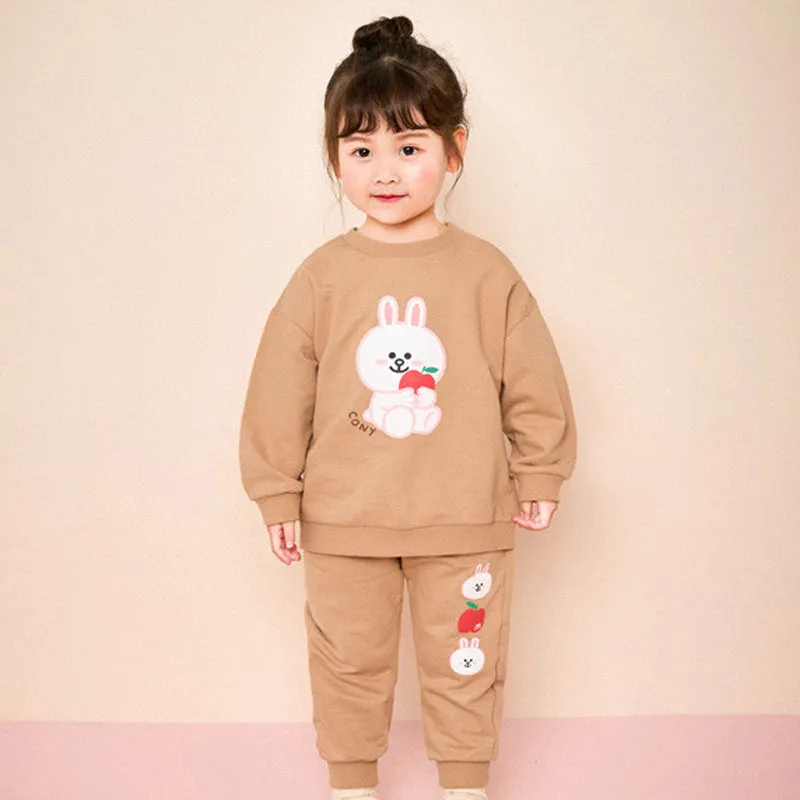 Line Friends Beige Cony Apple Top & Bottom Set 2311MO15