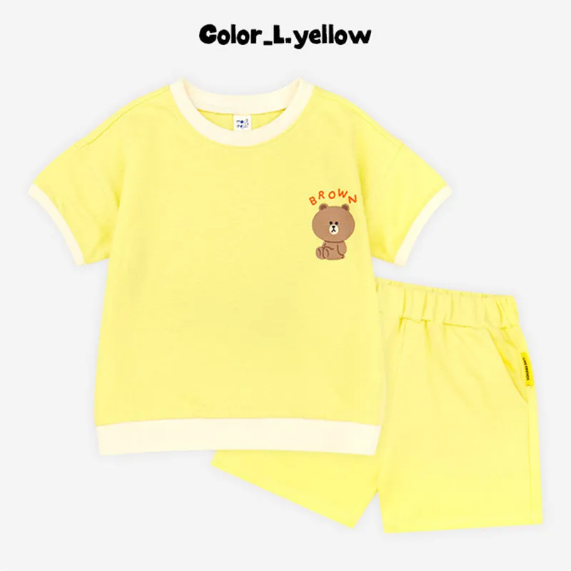 Line Friends Yellow Brown Top & Bottom Set 2306MO11