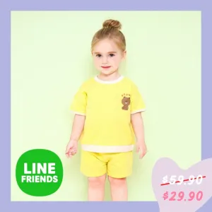 Line Friends Yellow Brown Top & Bottom Set 2306MO11