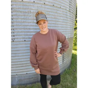 Louisa Longline Sweatshirt - Mocha