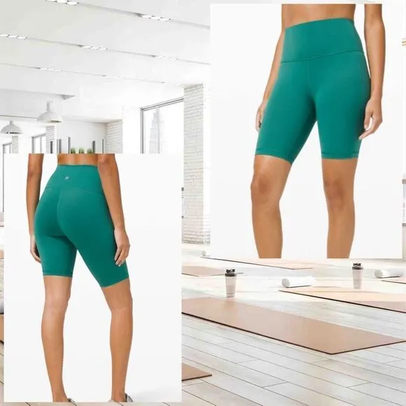 Lululemon Wunder Train High Rise Short 8&quot; Teal Lagoon size 0 Bike‎ shorts NWT