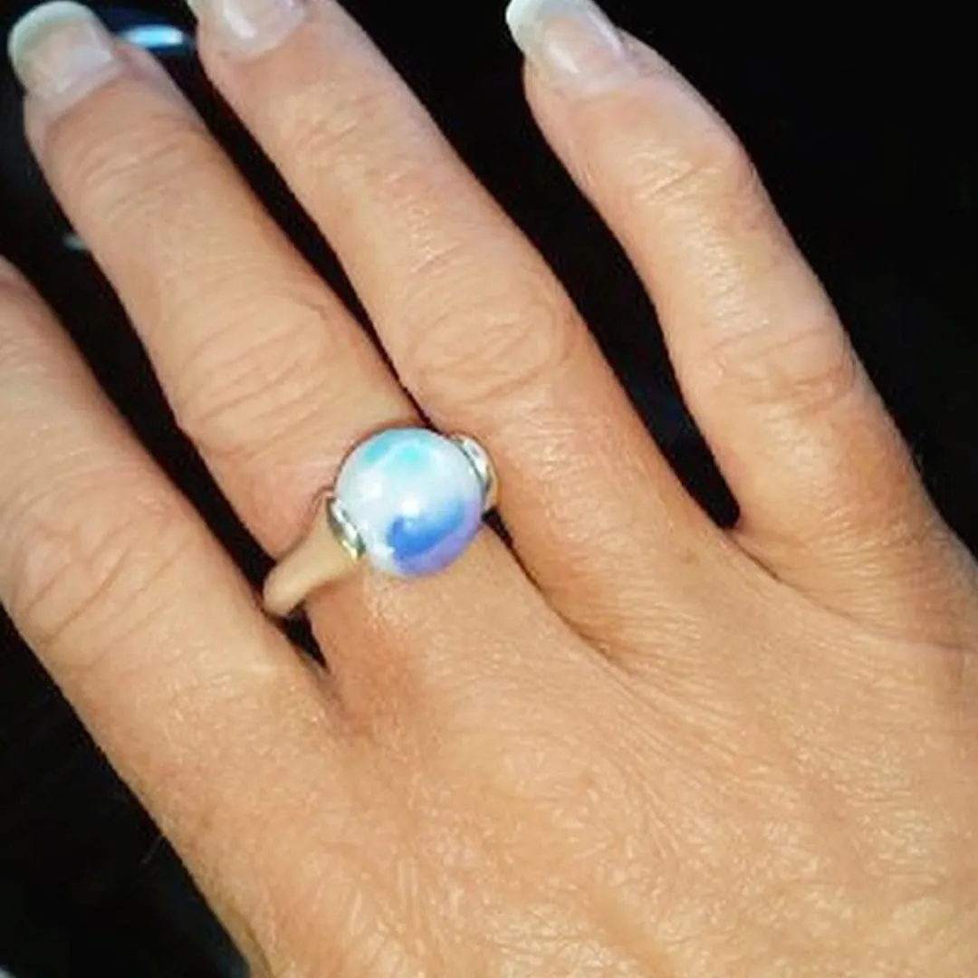 Marble Lotus Ring