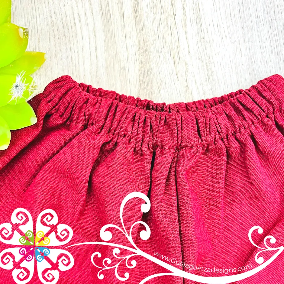 Maroon Lalito Short and Shirt Set - Mexican Boy Outfit