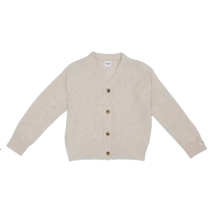 Matu Merino Wool Cardigan | White Sand Melange