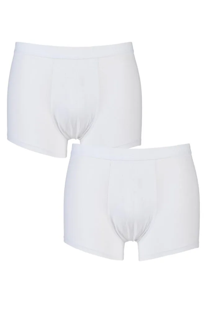 Mens 2 Pack Sloggi 24/7 Basic Natural Cotton Boxer Shorts