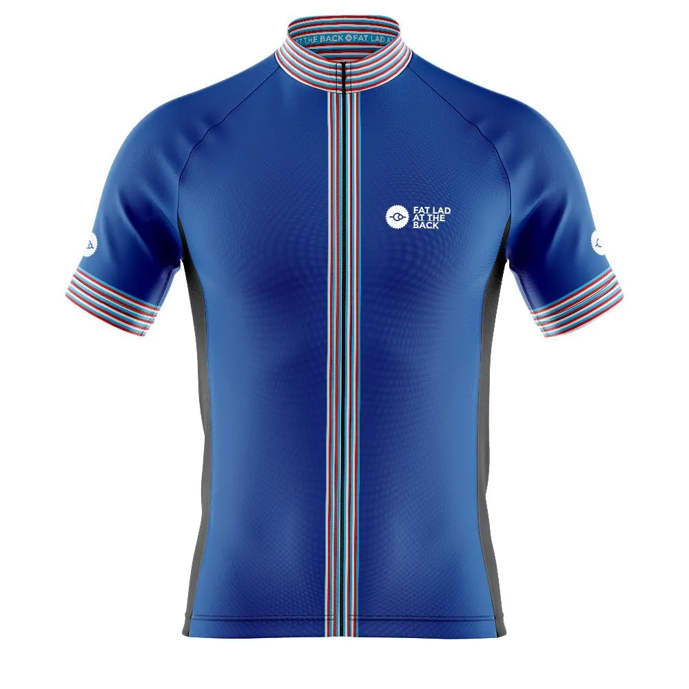 Mens Classic Blue Cycling Jersey