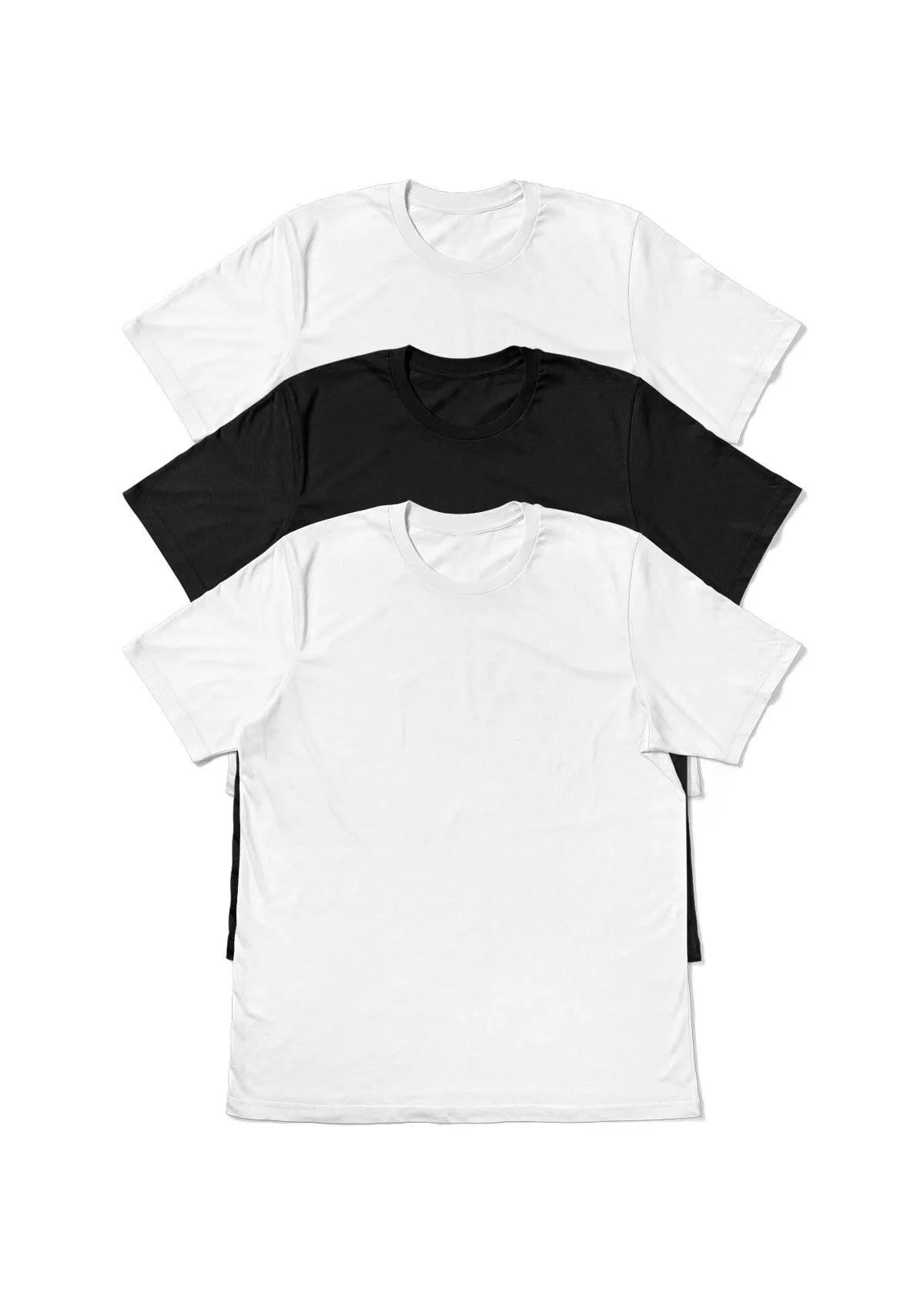 Mens T-Shirts Short Sleeve Crew Neck The Basic 3 Pack