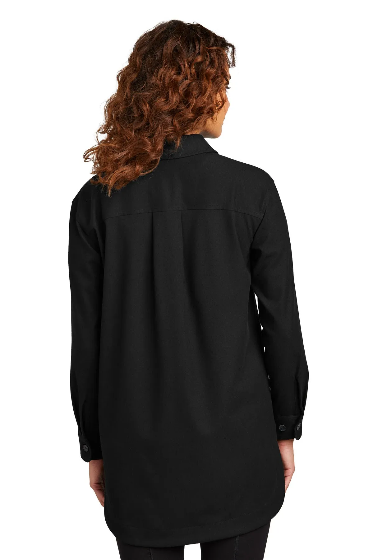 Mercer Mettle Women's Long Sleeve Twill Overshirt MM2021 Deep Black