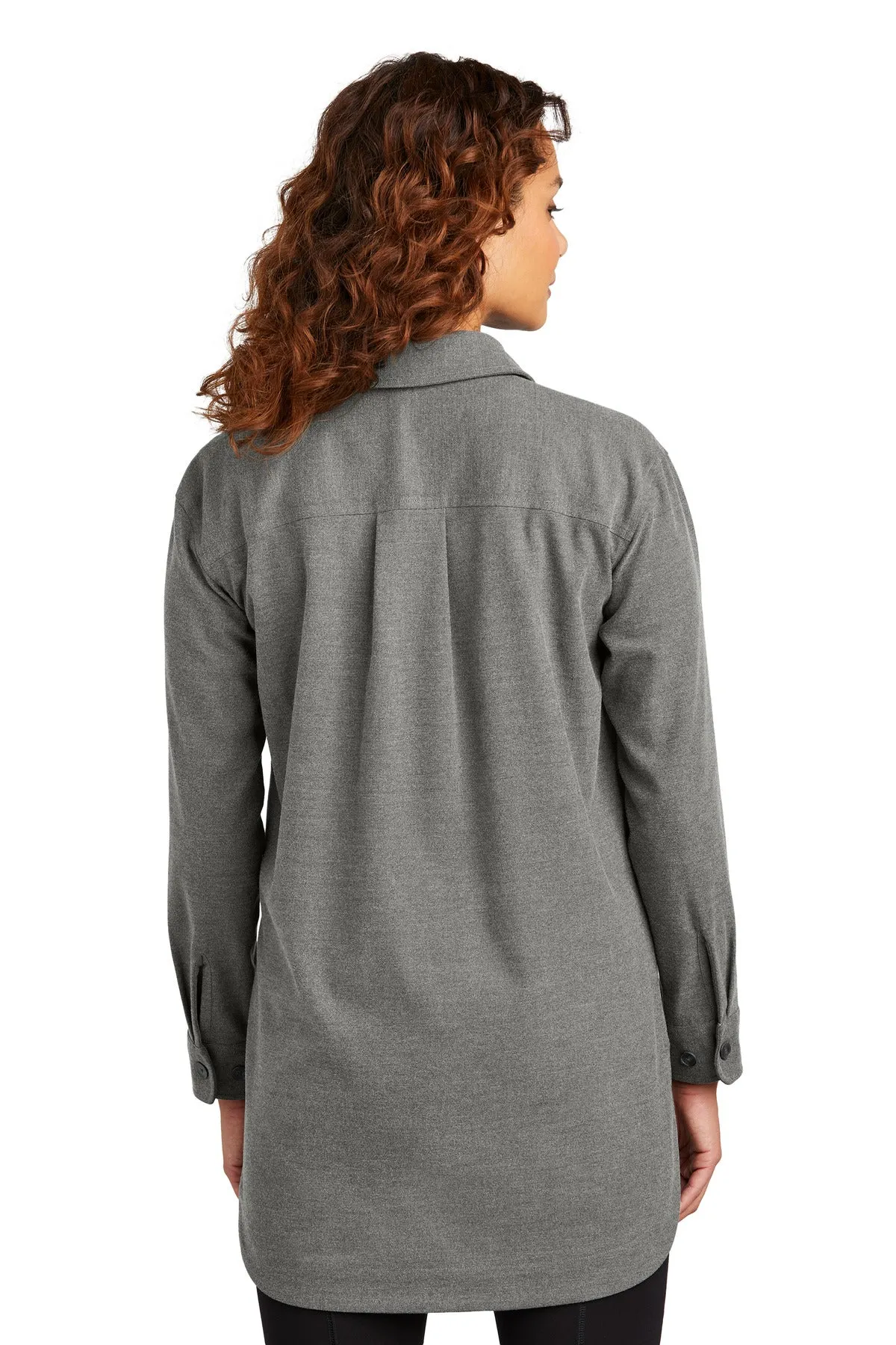 Mercer Mettle Women's Long Sleeve Twill Overshirt MM2021 Light Anchor Grey Heather