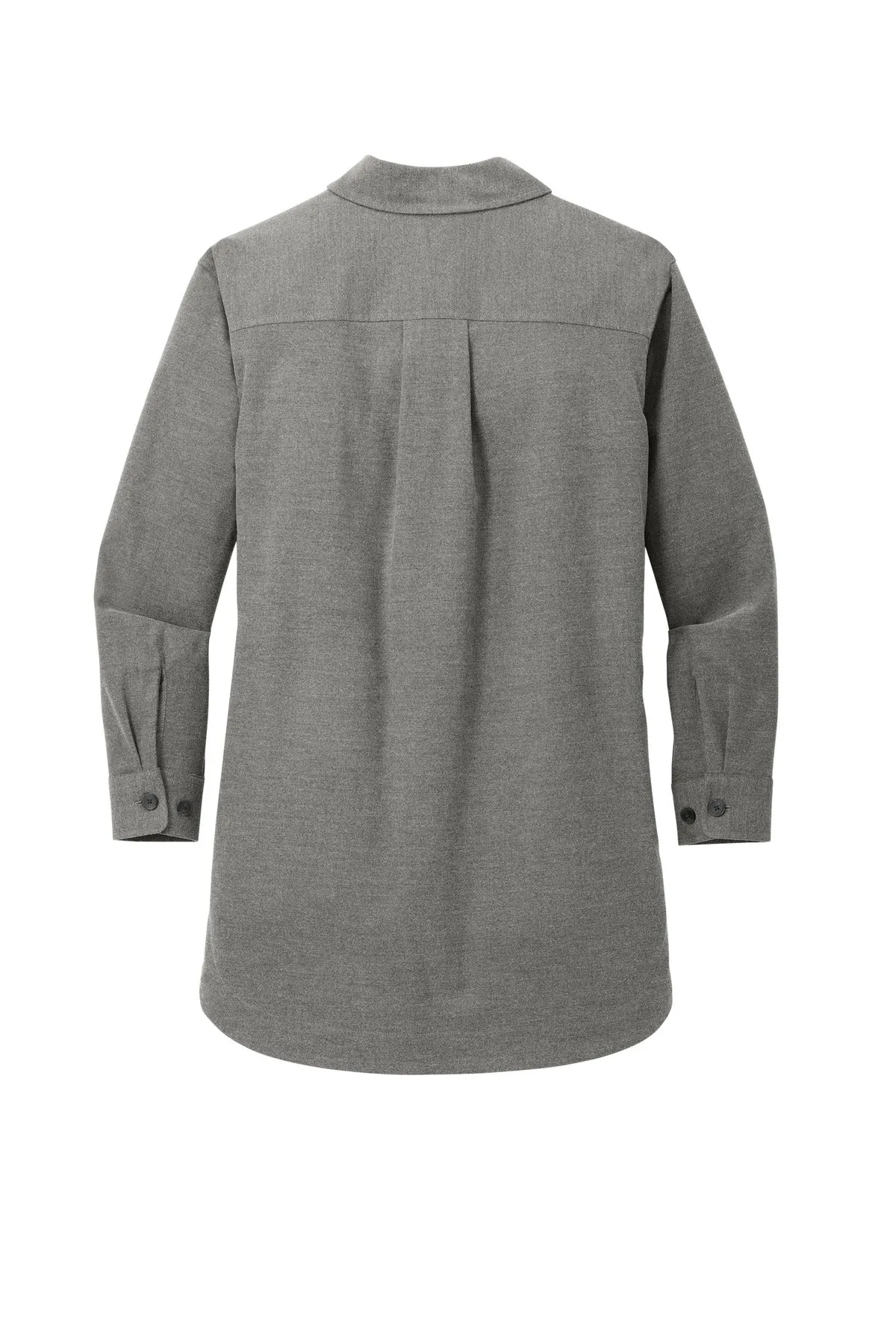 Mercer Mettle Women's Long Sleeve Twill Overshirt MM2021 Light Anchor Grey Heather