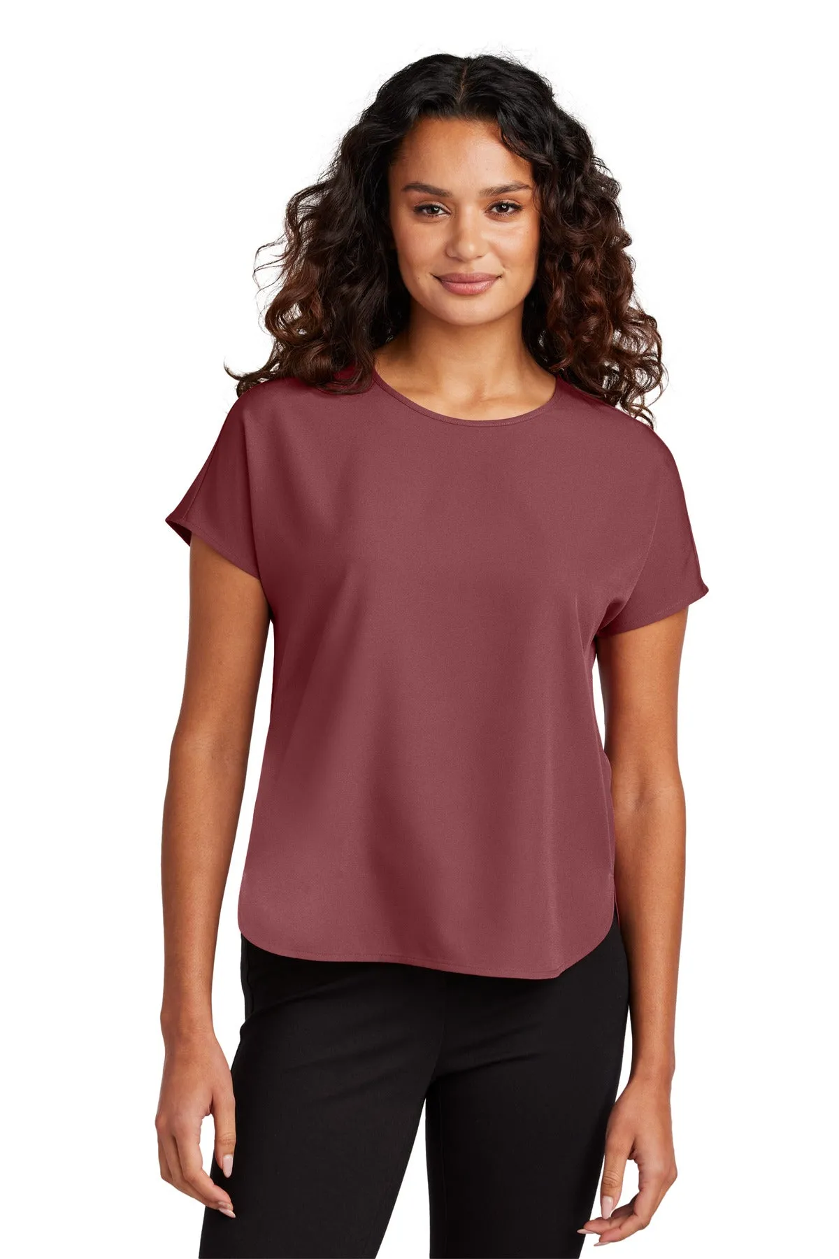Mercer Mettle Women's Stretch Crepe Crew MM2015 Rosewood